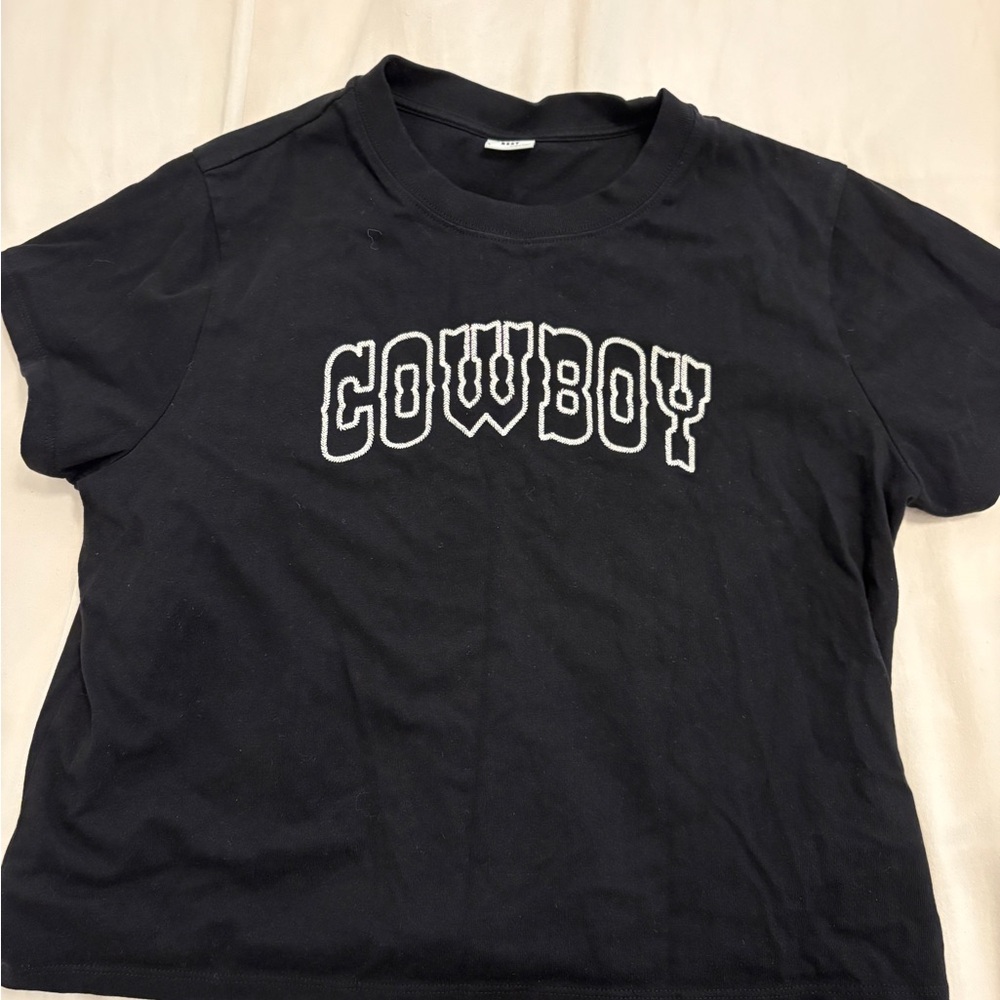 Aritzia COWBOY Embroidered Baby Tee
